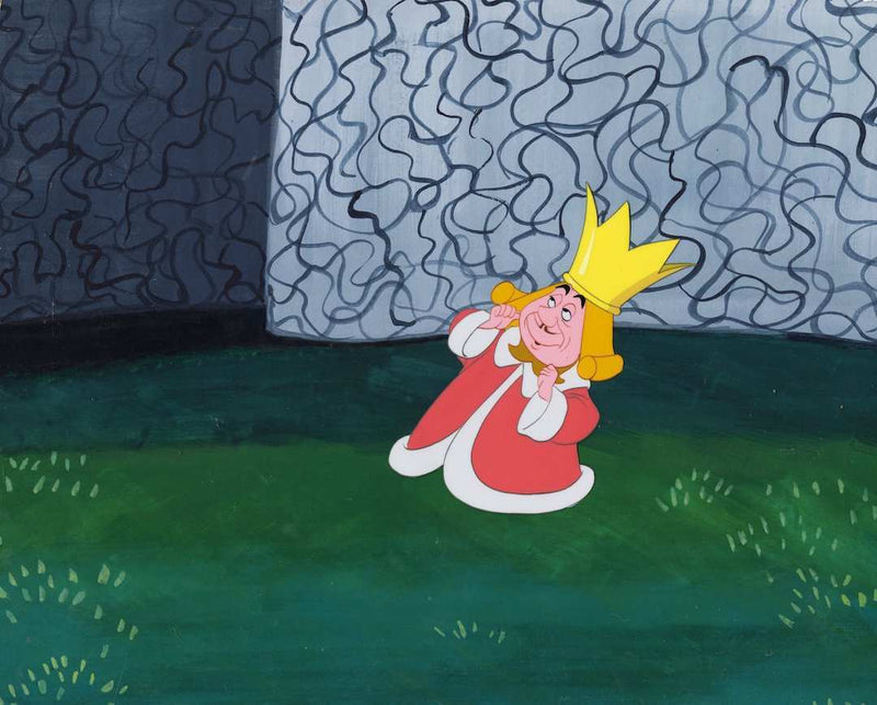 Alice in Wonderland Original Production Cel on Hand Painted Background: King of Hearts - Choice Fine Art