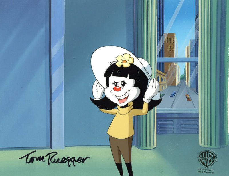 Animaniacs Original Production Cel on Original Background Signed by Tom Ruegger: Dot - Choice Fine Art