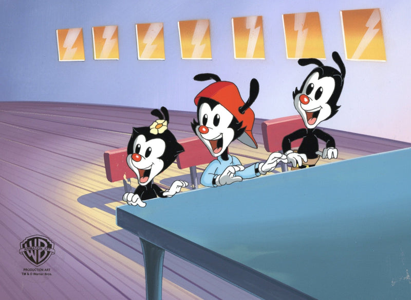 Animaniacs Original Production Cel on Original Background: Wakko, Yakko, and Dot - Choice Fine Art