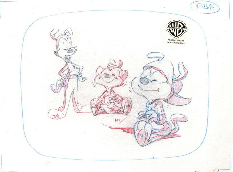 Animaniacs Original Production Drawing: Yakko, Wakko, and Dot - Choice Fine Art