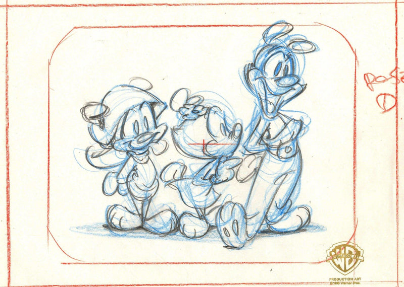 Animaniacs Original Production Drawing: Yakko, Wakko, and Dot - Choice Fine Art