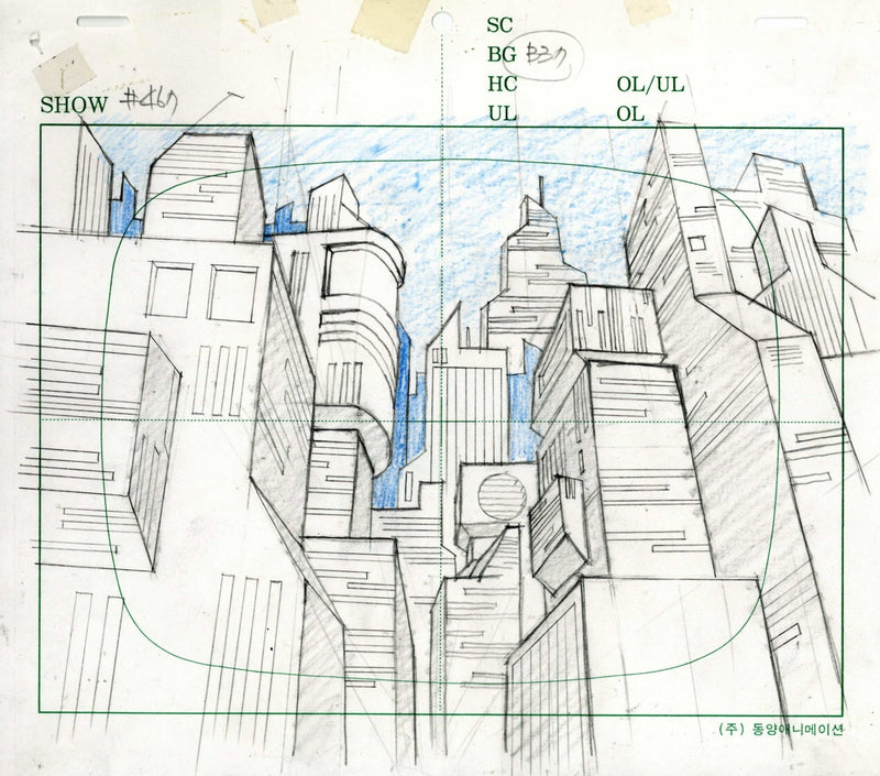 Batman Beyond Original Production Background With Matching Drawing - Choice Fine Art