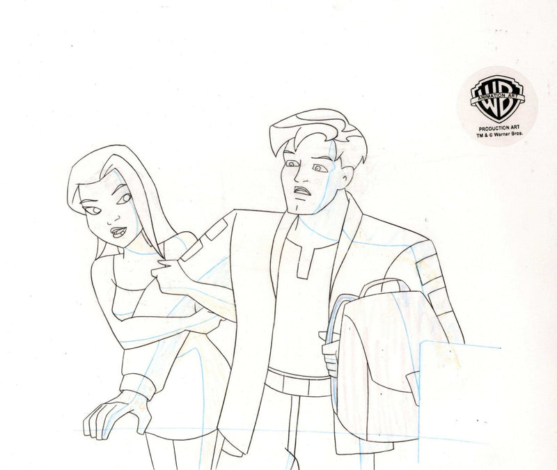 Batman Beyond Original Production Cel with Matching Drawing: Terry McGinnis and Dana - Choice Fine Art