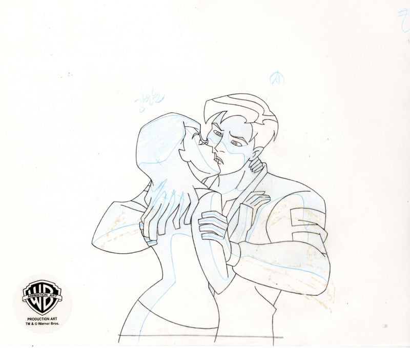 Batman Beyond Original Production Cel with Matching Drawing: Terry McGinnis and Melanie Walker - Choice Fine Art