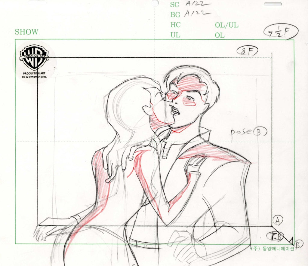 Batman Beyond Original Production Drawing: Terry McGinnis and Melanie Walker - Choice Fine Art