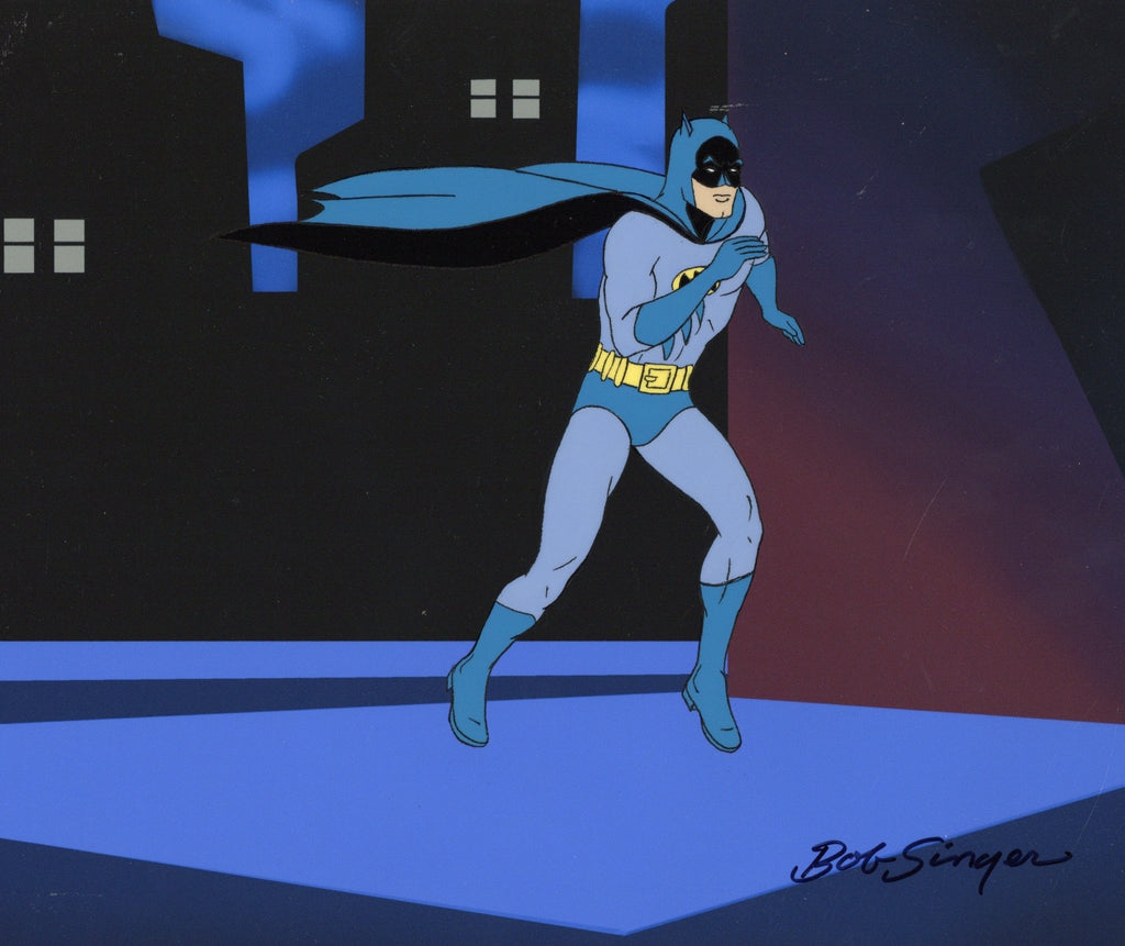 Batman Superfriends Original Production Cel and Matching Drawing Signed by Bob Singer: Batman - Choice Fine Art