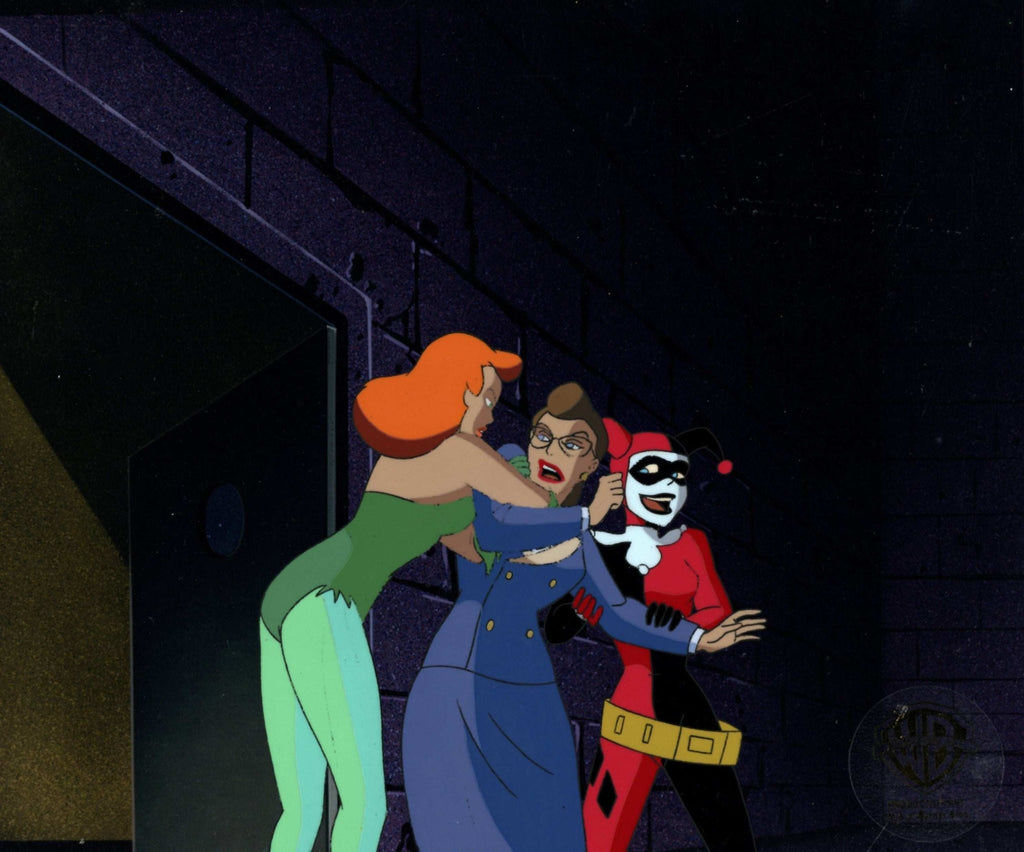 Batman The Animated Series Original Production Cel: Harley Quinn, Poison Ivy and Van Dorne - Choice Fine Art