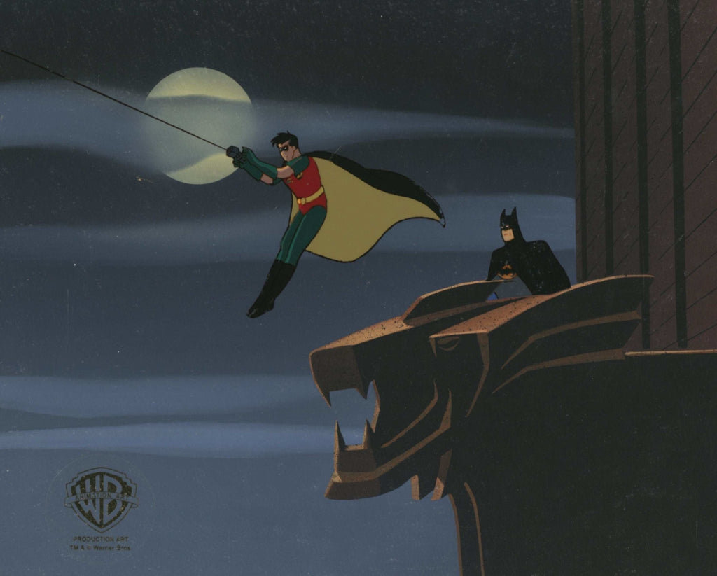 Batman The Animated Series Original Production Cel On Original Background: Batman and Robin - Choice Fine Art