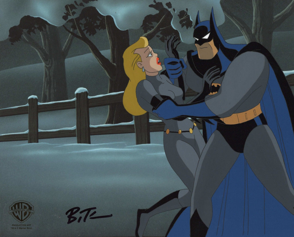 Batman The Animated Series Original Production Cel signed by Bruce Timm: Batman and Selina Kyle - Choice Fine Art