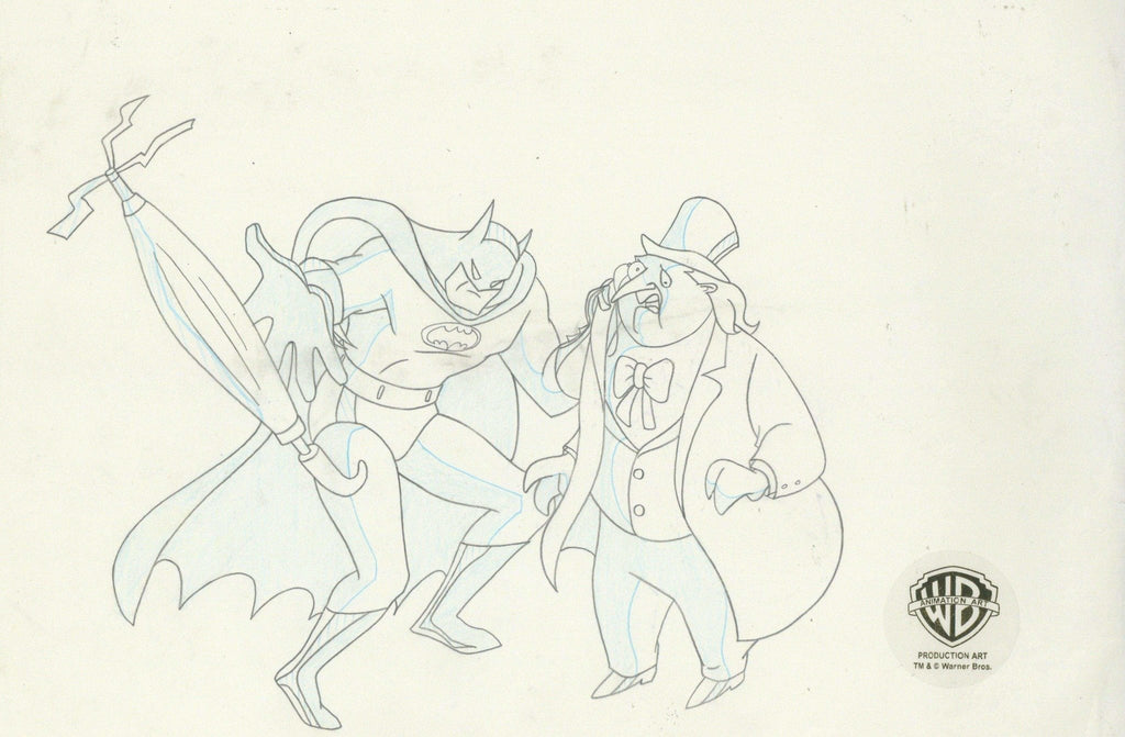 Batman The Animated Series Original Production Drawing: Batman and Penguin - Choice Fine Art