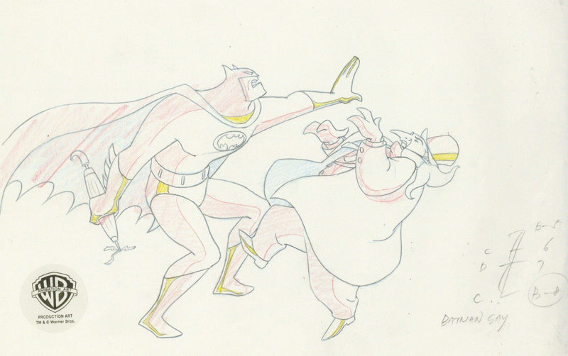 Batman The Animated Series Original Production Drawing: Batman and Penguin - Choice Fine Art