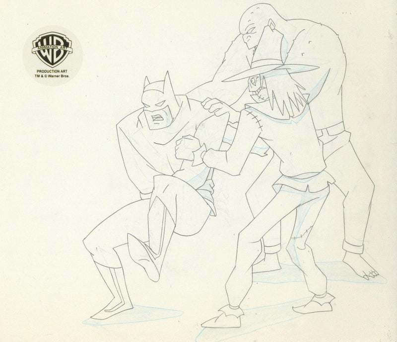 Batman The Animated Series Original Production Drawing: Batman, Scarecrow, and Killer Croc - Choice Fine Art