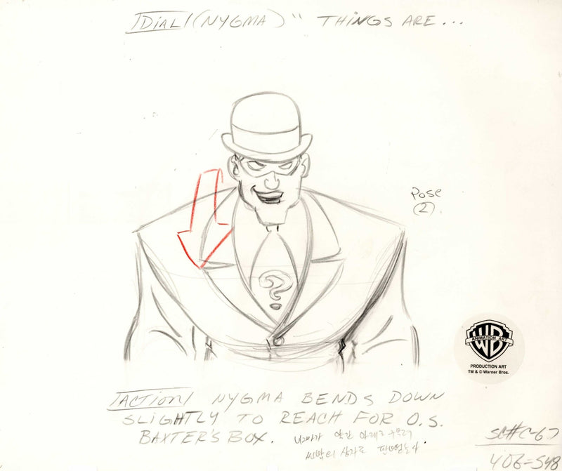 Batman The Animated Series Original Production Drawing: Riddler - Choice Fine Art