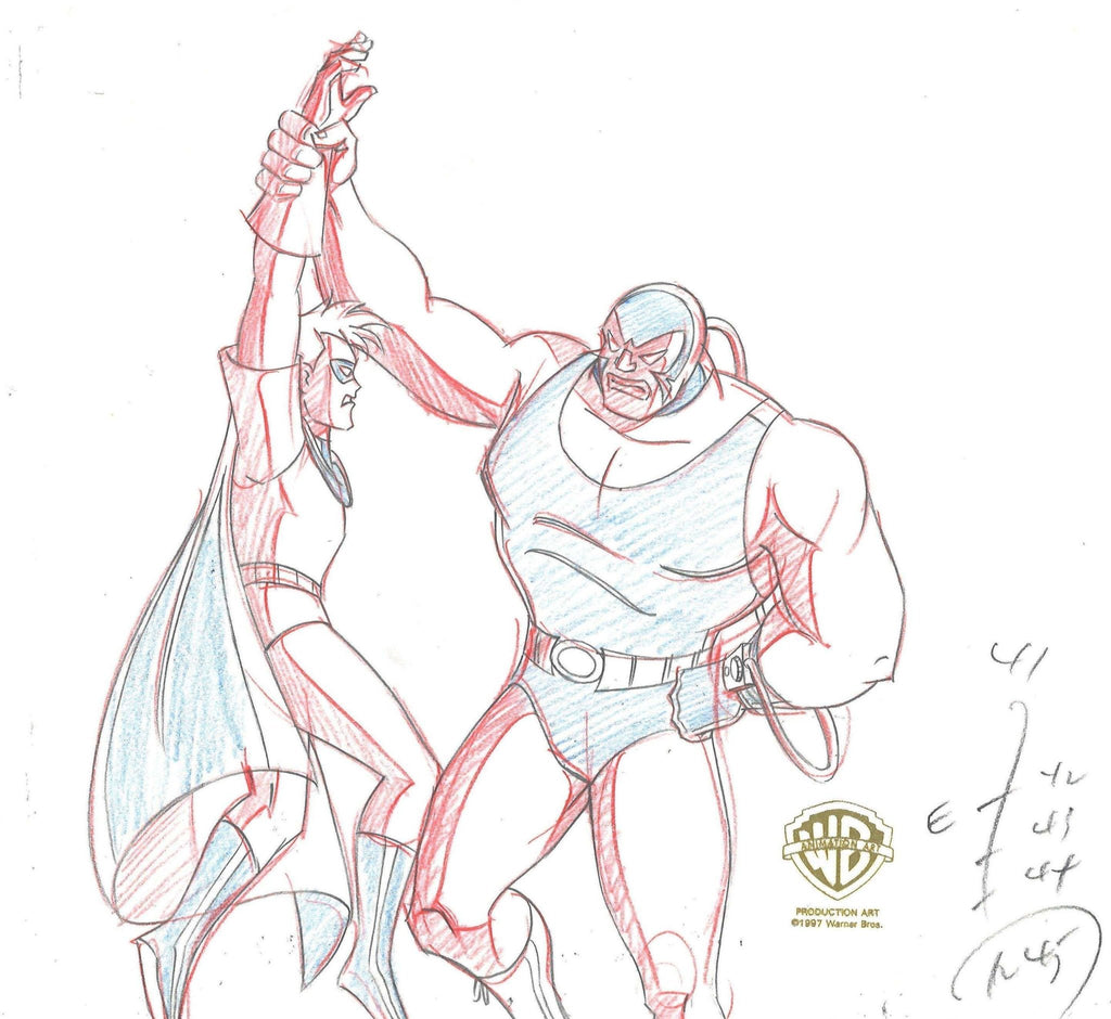 Batman The Animated Series Original Production Drawing: Robin and Bane - Choice Fine Art