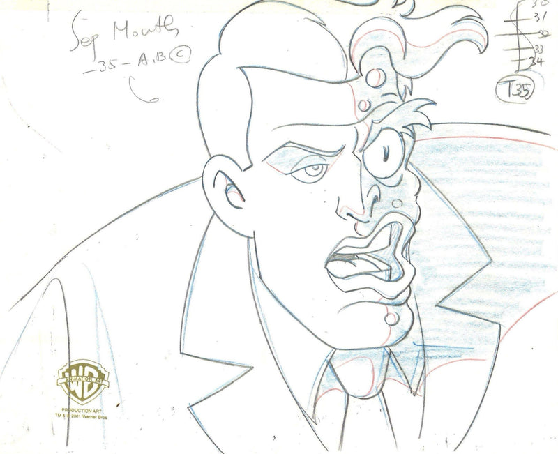 Batman The Animated Series Original Production Drawing: Two-Face - Choice Fine Art