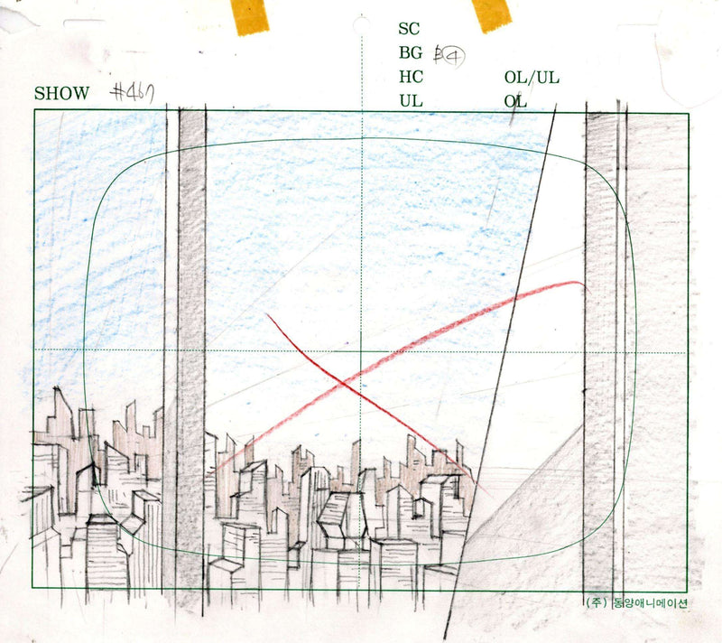 Batman Beyond Original Production Background With Matching Drawing - Choice Fine Art