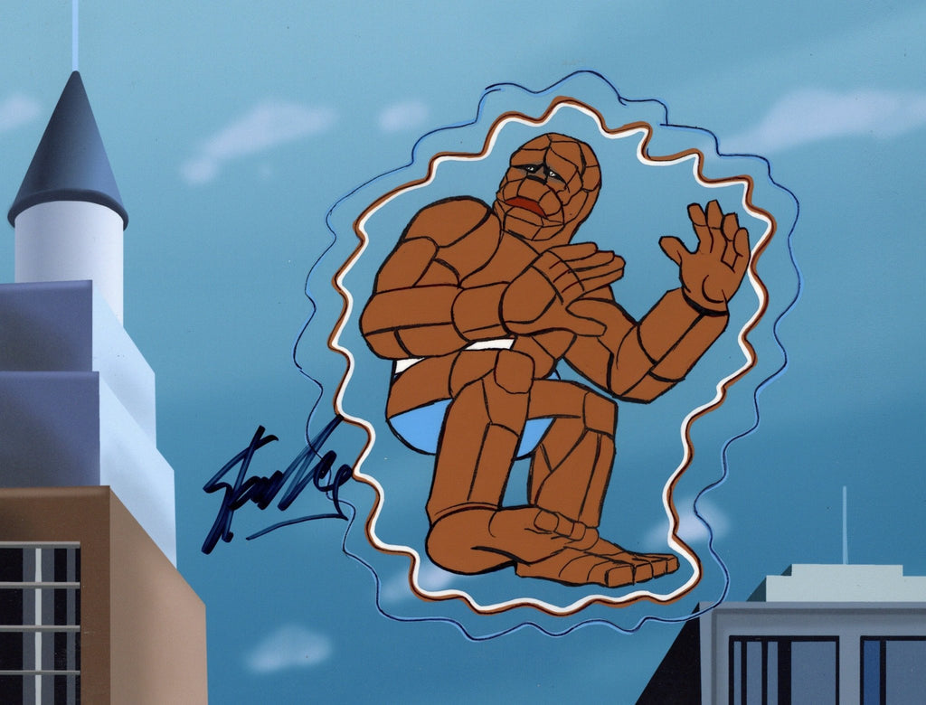 Fantastic Four Original Production Cel and Matching Drawing Signed by Stan Lee: The Thing - Choice Fine Art