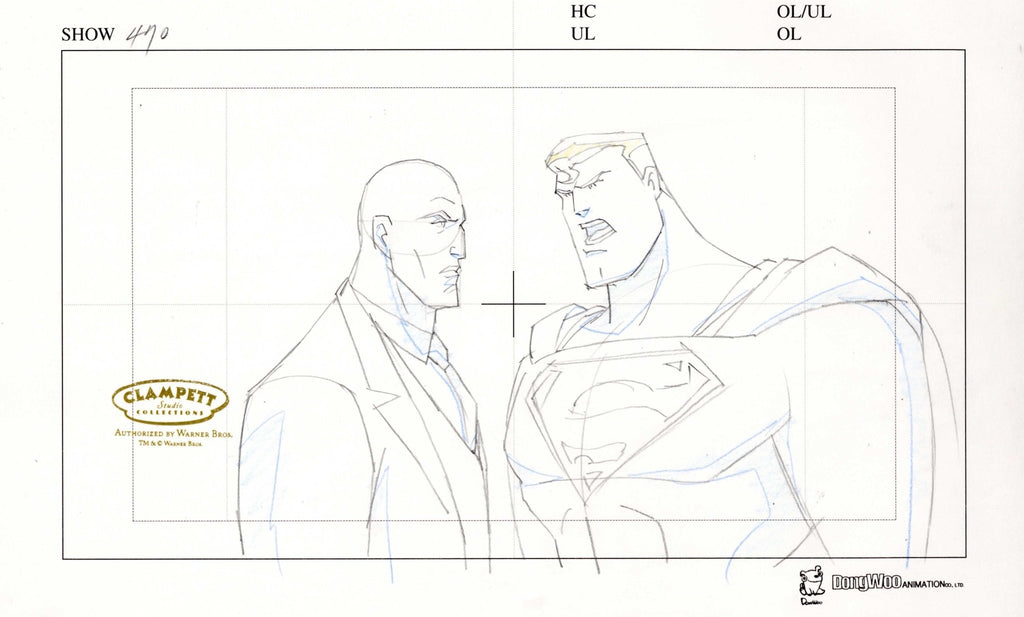 Justice League Original Production Drawing: Superman and Lex Luther - Choice Fine Art