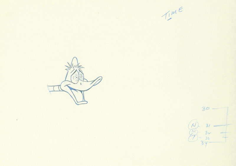 Looney Tunes Original Production Cel with Matching Drawing: Daffy Duck - Choice Fine Art