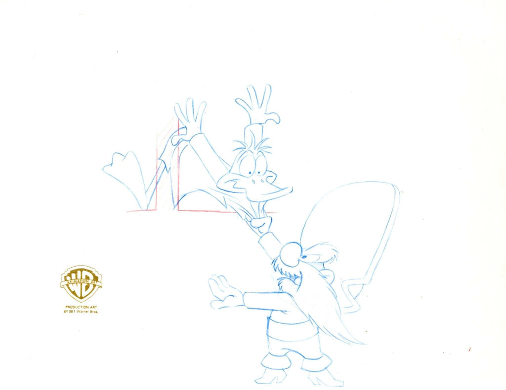 Looney Tunes Original Production Drawing: Daffy Duck and Yosemite Sam - Choice Fine Art