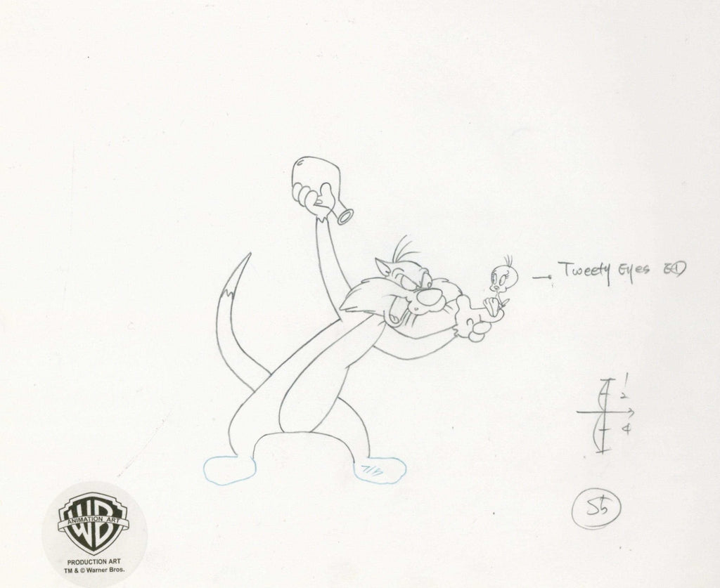 Looney Tunes Original Production Drawing: Sylvester and Tweety - Choice Fine Art