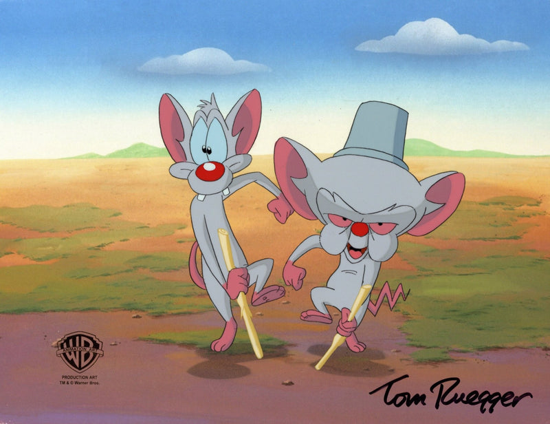 Pinky And The Brain Original Production Cel Signed by Tom Ruegger: Pinky and Brain - Choice Fine Art