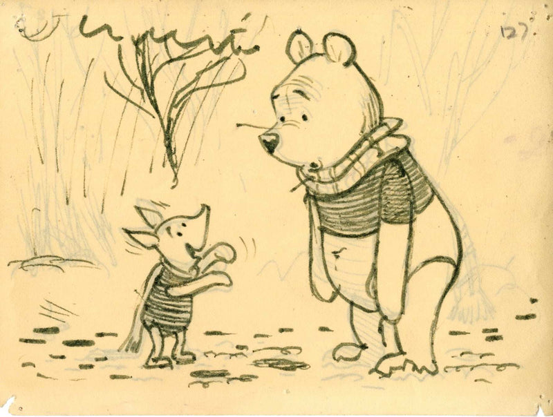 Pooh and Piglet Original Storyboard Drawing - Choice Fine Art