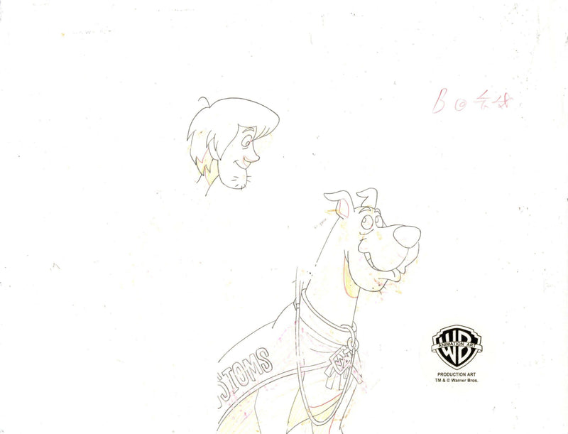 Scooby-Doo on Zombie Island Original Production Cel with Matching Drawing on Original Production Background: Scooby and Shaggy Original Production Cel with Matching Drawing Hanna Barbera Studio Art 