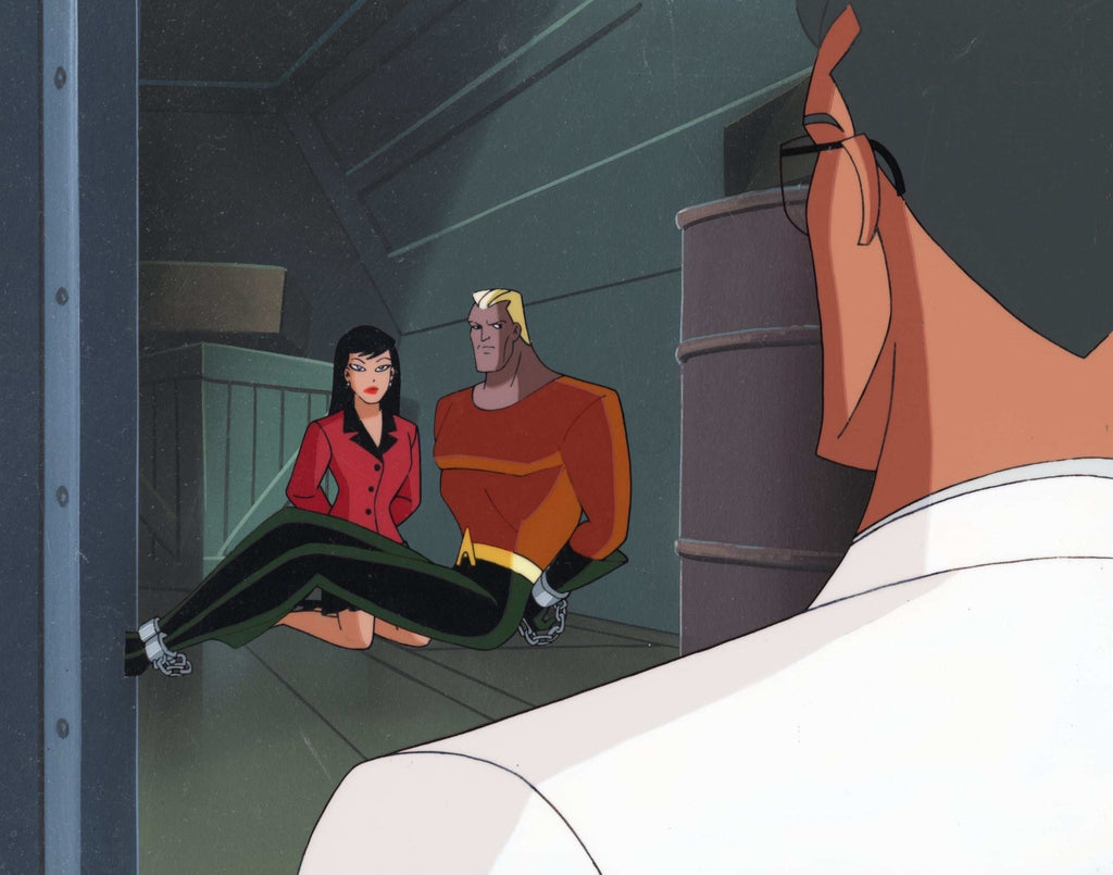 Superman the Animated Series Original Production Cel on Original Background: Aquaman, Lois Lane - Choice Fine Art