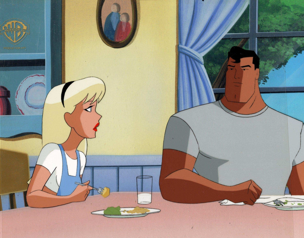 Superman the Animated Series Original Production Cel on Original Background: Clark and Kara - Choice Fine Art