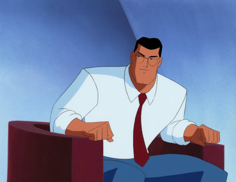 Superman the Animated Series Original Production Cel on Original Background: Clark Kent - Choice Fine Art