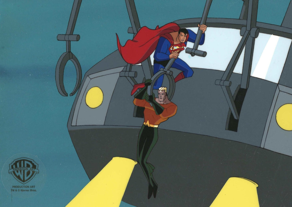 Superman the Animated Series Original Production Cel on Original Background: Superman and Aquaman - Choice Fine Art