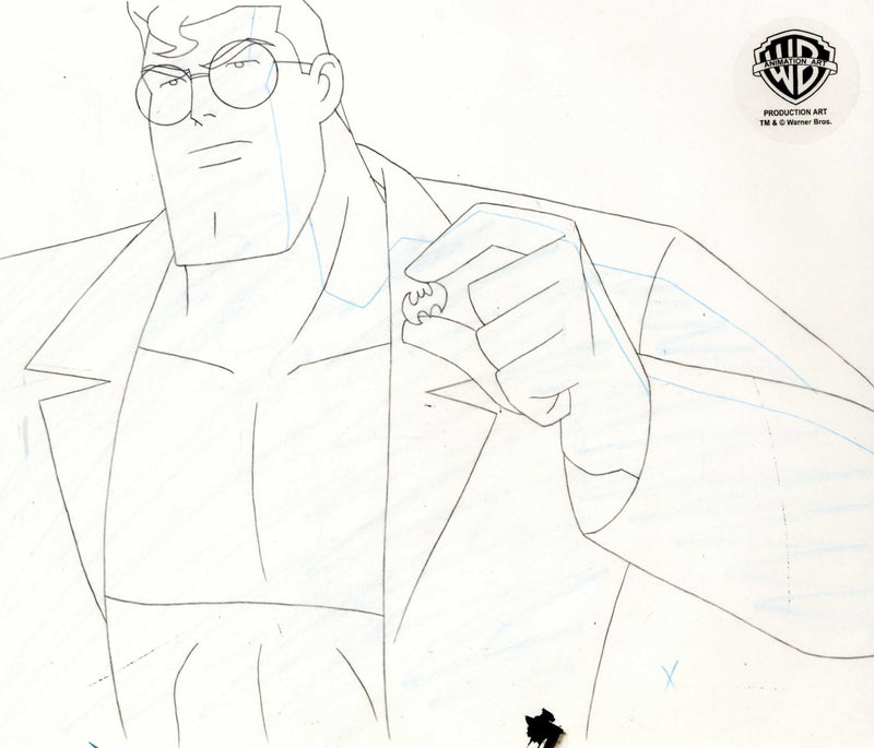 Superman the Animated Series Original Production Cel with Matching Drawing: Clark Kent - Choice Fine Art