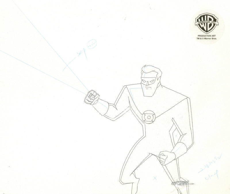 Superman the Animated Series Original Production Cel with Matching Drawing: Green Lantern - Choice Fine Art