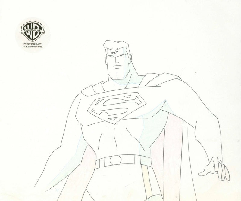 Superman the Animated Series Original Production Cel with Matching Drawing: Superman - Choice Fine Art