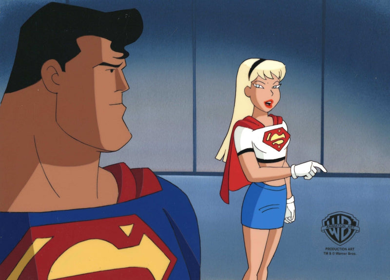 Superman the Animated Series Original Production Cel With Matching Drawing: Superman and Supergirl - Choice Fine Art