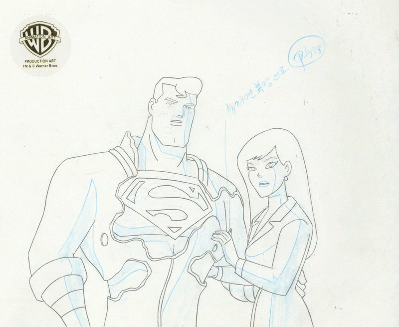 Superman the Animated Series Original Production Drawing: Superman and Lois Lane - Choice Fine Art