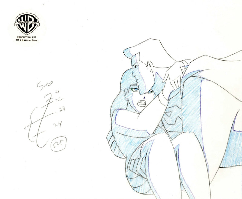 Superman the Animated Series Original Production Drawing: Superman and Lois Lane - Choice Fine Art