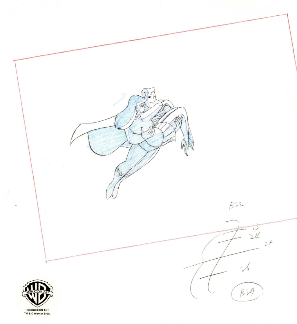 Superman the Animated Series Original Production Drawing: Superman and Lois Lane - Choice Fine Art