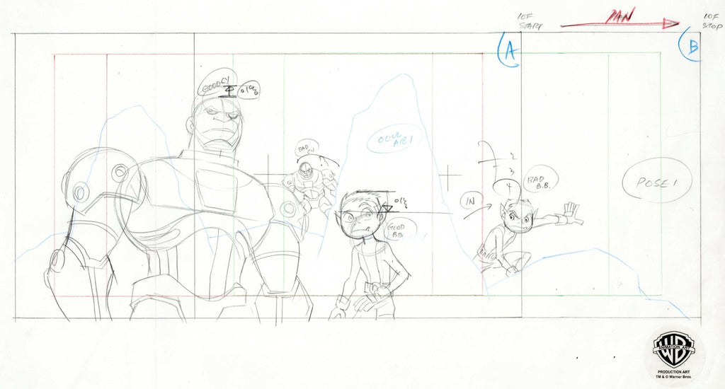 Teen Titans Original Production Drawing: Cyborg and Beast Boy - Choice Fine Art