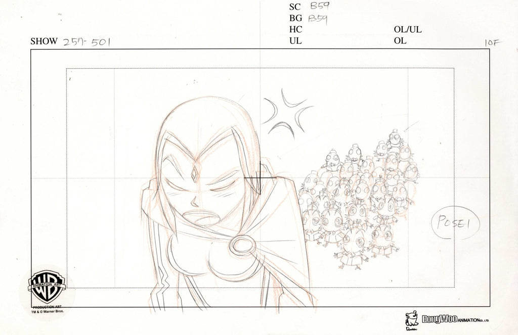 Teen Titans Original Production Drawing: Raven - Choice Fine Art