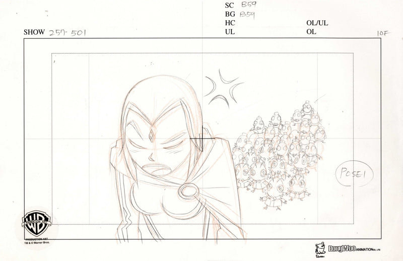 Teen Titans Original Production Drawing: Raven - Choice Fine Art