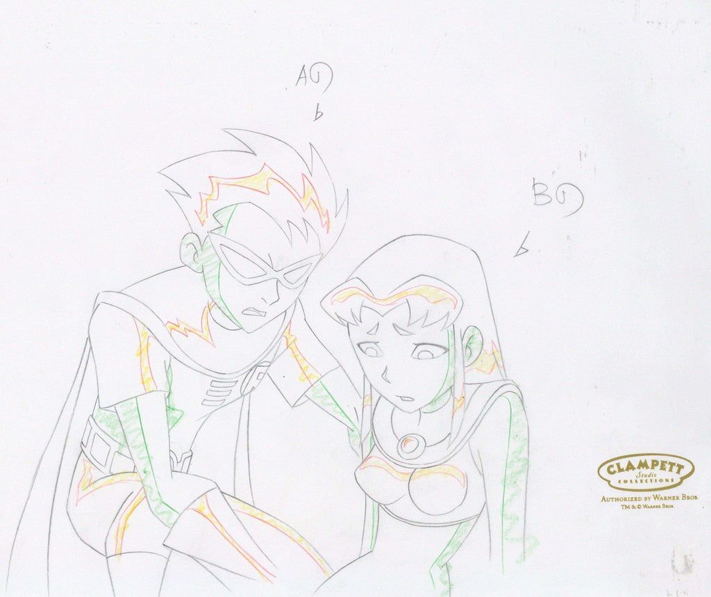 Teen Titans Original Production Drawing: Robin and Starfire - Choice Fine Art