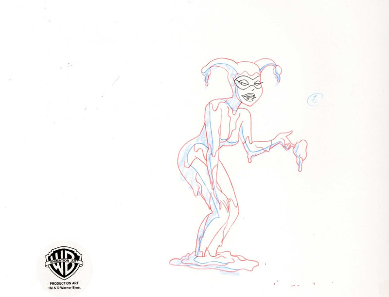 The New Batman Adventures Original Production Cel with Matching Drawing: Harley Quinn - Choice Fine Art