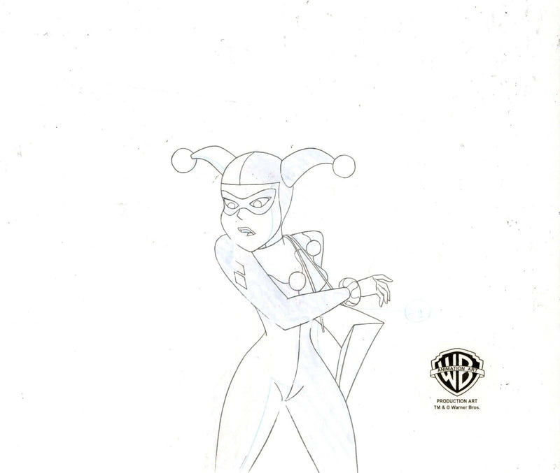 The New Batman Adventures Original Production Cel with Matching Drawing: Harley Quinn - Choice Fine Art