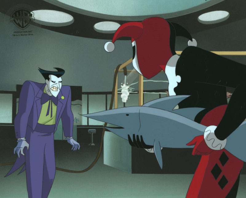 The New Batman Adventures Original Production Cel With Matching Drawing: Joker and Harley Quinn - Choice Fine Art