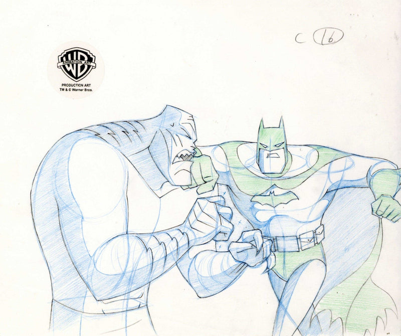 The New Batman Adventures Original Production Drawing: Batman and Killer Croc - Choice Fine Art