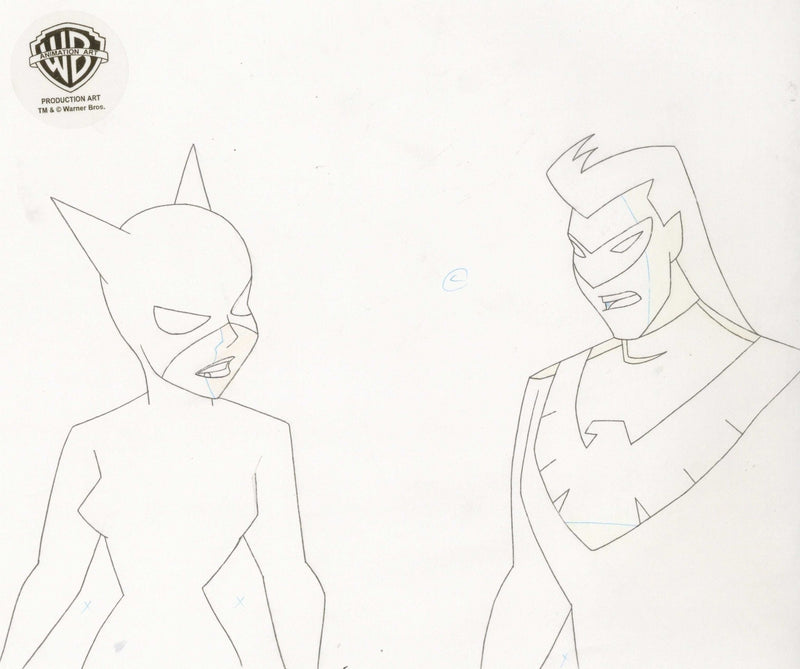 The New Batman Adventures Original Production Drawing: Catwoman and Nightwing - Choice Fine Art