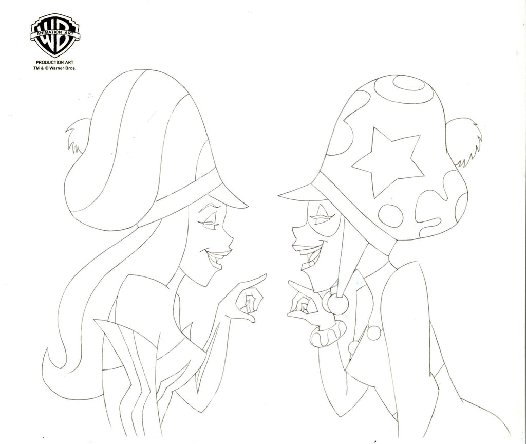 The New Batman Adventures Original Production Drawing: Harley Quinn and Poison Ivy - Choice Fine Art