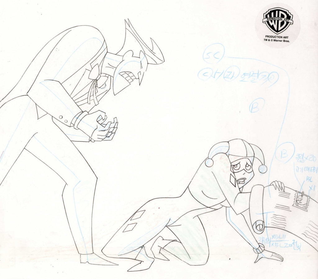 The New Batman Adventures Original Production Drawing: Joker and Harley Quinn - Choice Fine Art